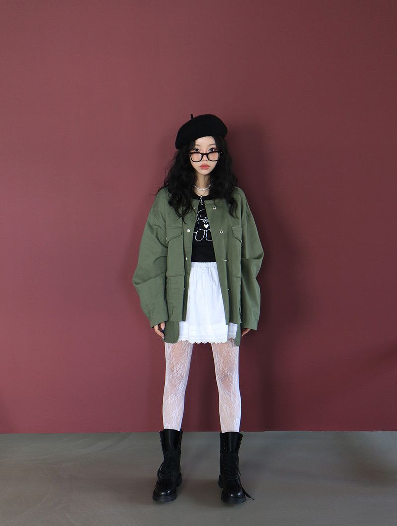Neco Big Pocket Mini Bomber Jacket