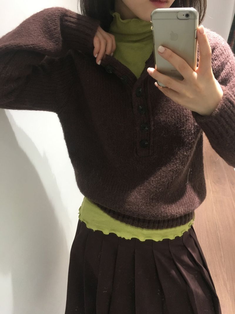 Lambswool alpaca knit (4color)
