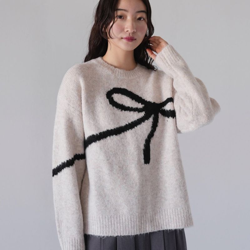 flow diagonally ribbon knit