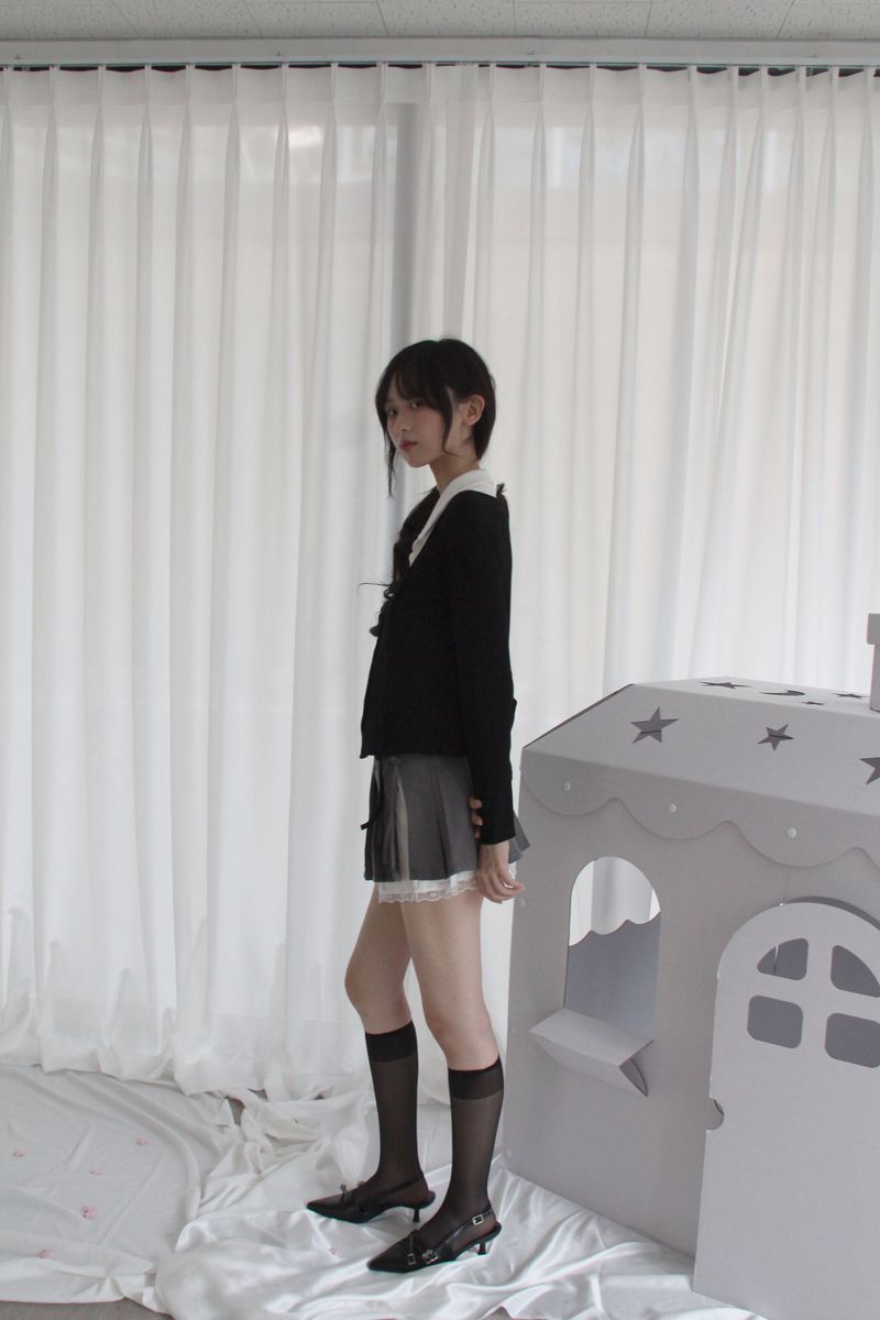 Layered Double Collar Cardigan T-shirt (2color)
