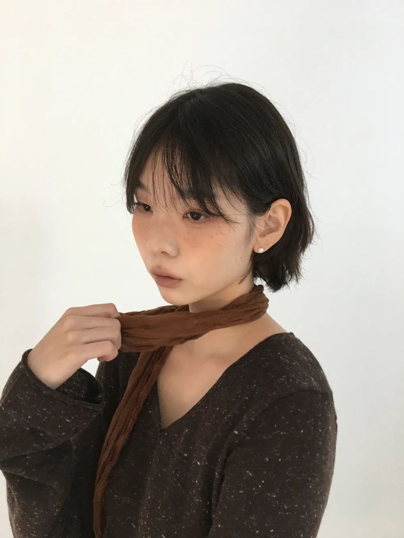 Ripi Side Button Knit+Scarf (4color)