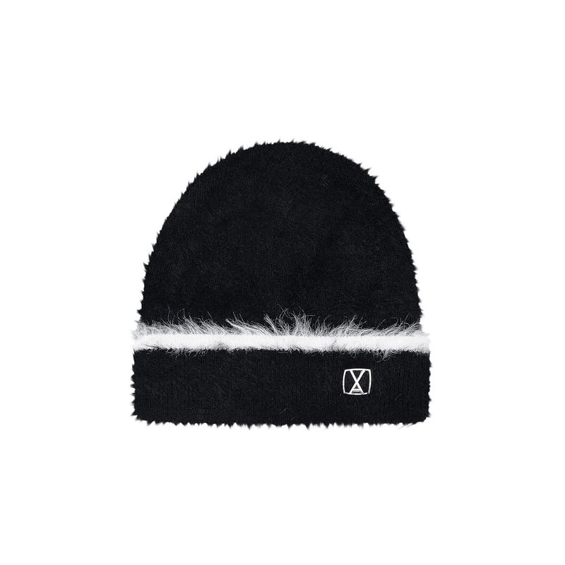 VA Square Stud Hairy Beanie / Black
