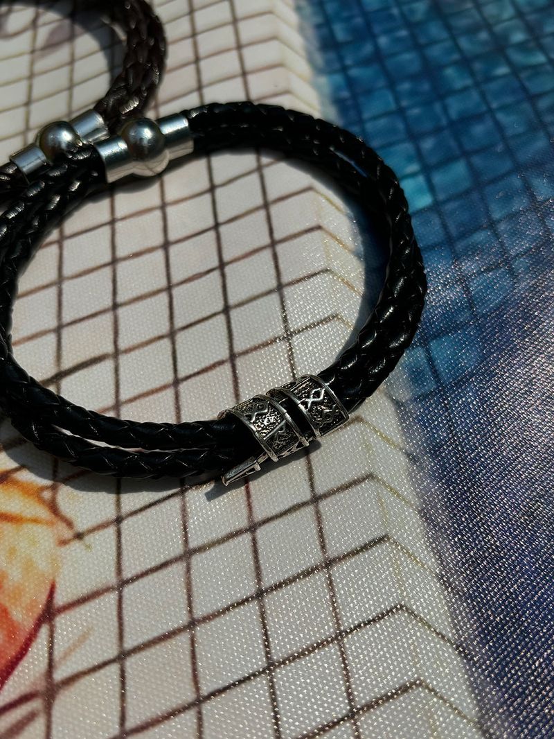 ASCLO Magnetic Leather Bracelet (2color)