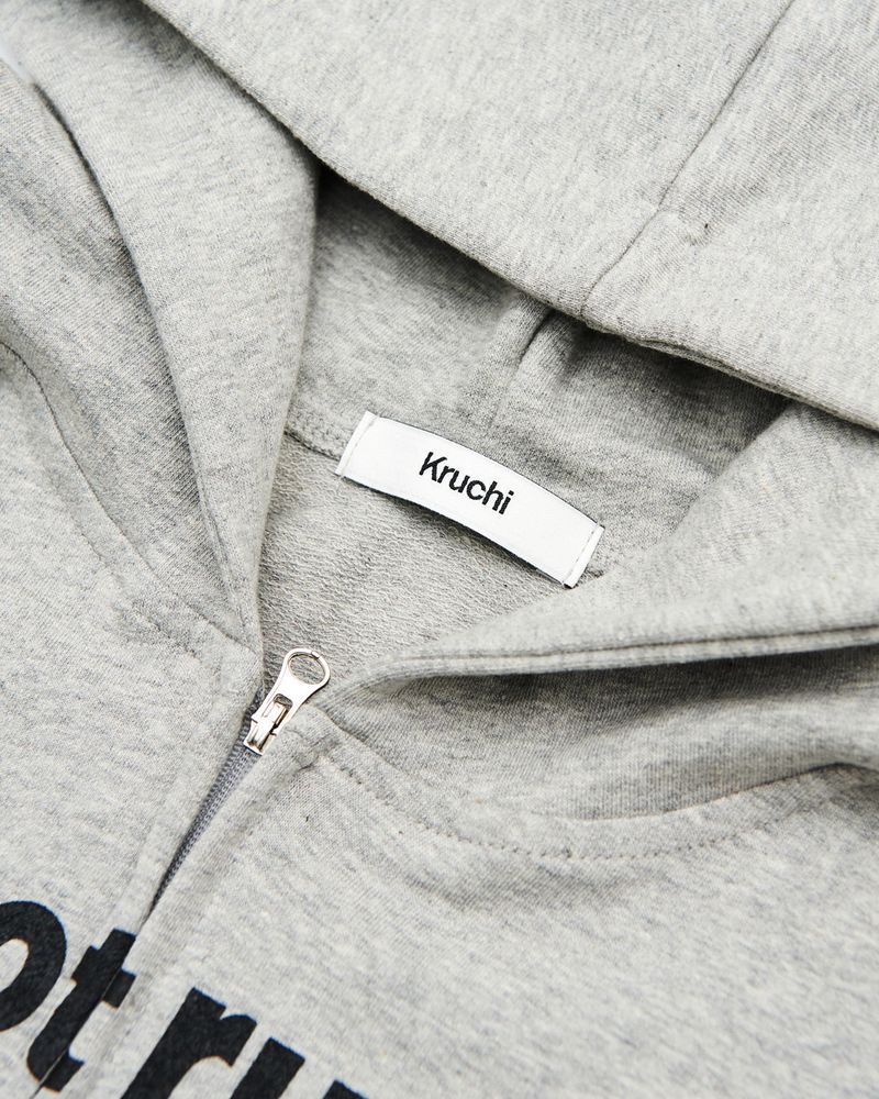 RUDE hood zip up (GREY) WOMENS