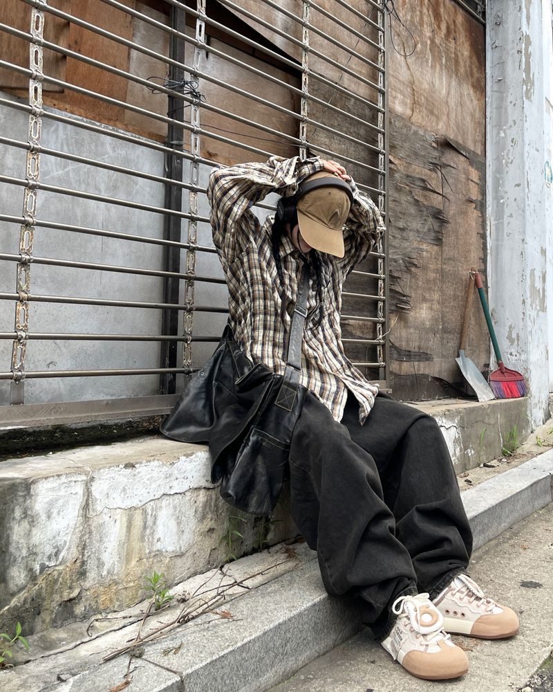 Darky wide balloon denim pants