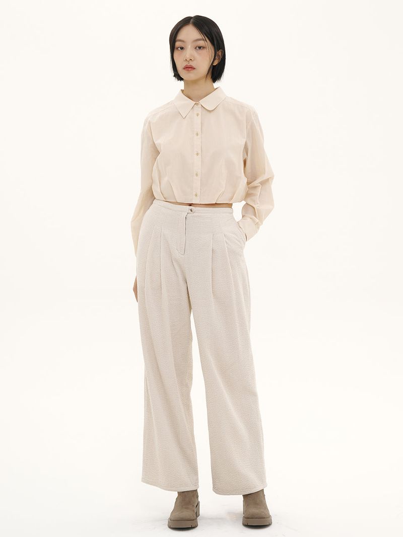 PIN TUCK CORDUROY PANTS