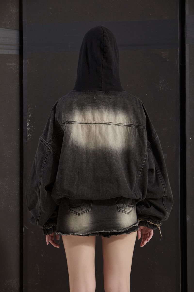 COVER DENIM JACKET -BLACK