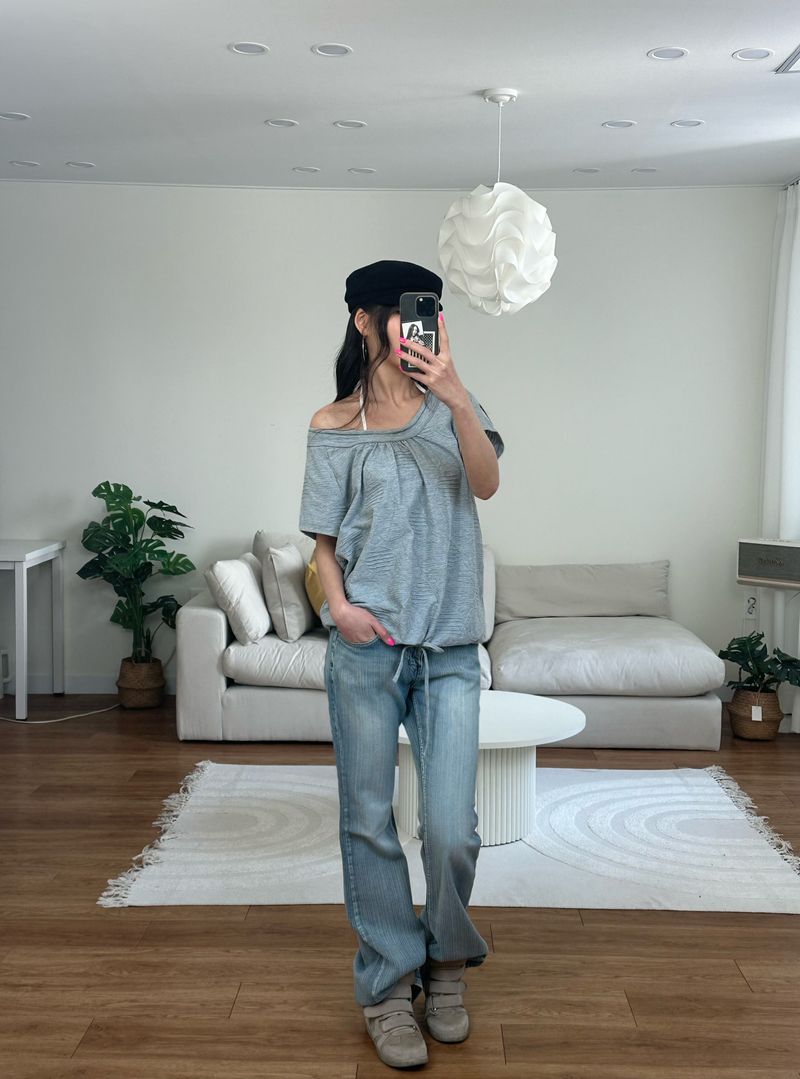 low fade bootcut denim