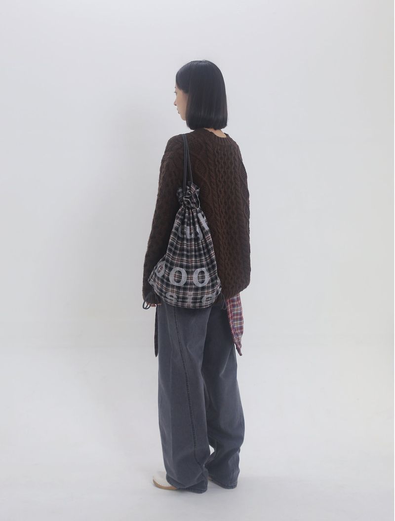 000 Design Check Gym Sack / Navy