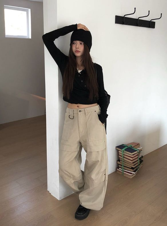 ブリム起毛ラップボタンフーディ
