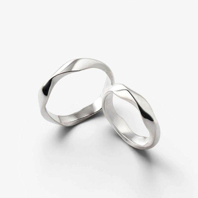 SVR-605 Kang Daniel Worn Silver 92.5 Twist Silver Ring Couple Ring Friendship Ring