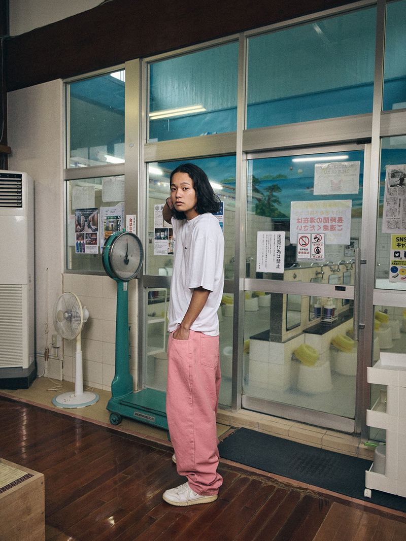 MID90 BAGGY OXFORD PANTS PINK