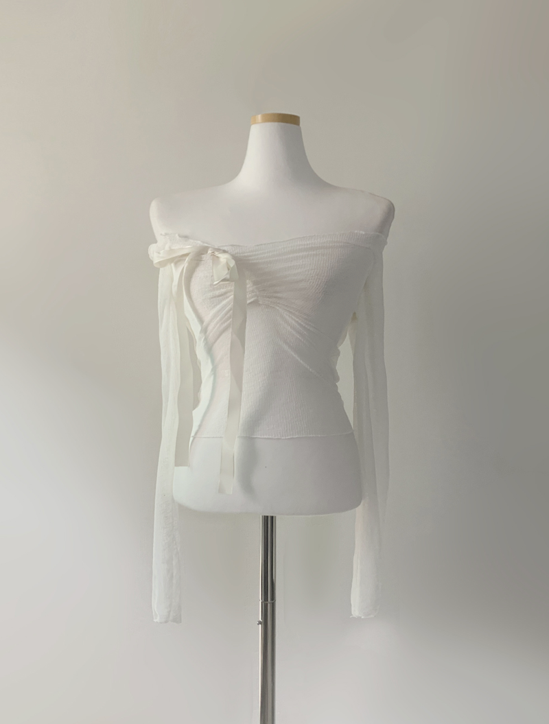 Selena Shirring Ribbon Top (3color)