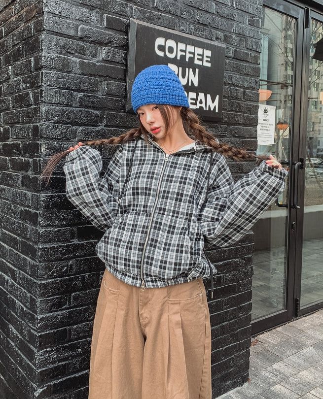 ULAN（ユレン）の「Bay Check Shearling Hooded Jumper（Jackets/Outerwear）」
