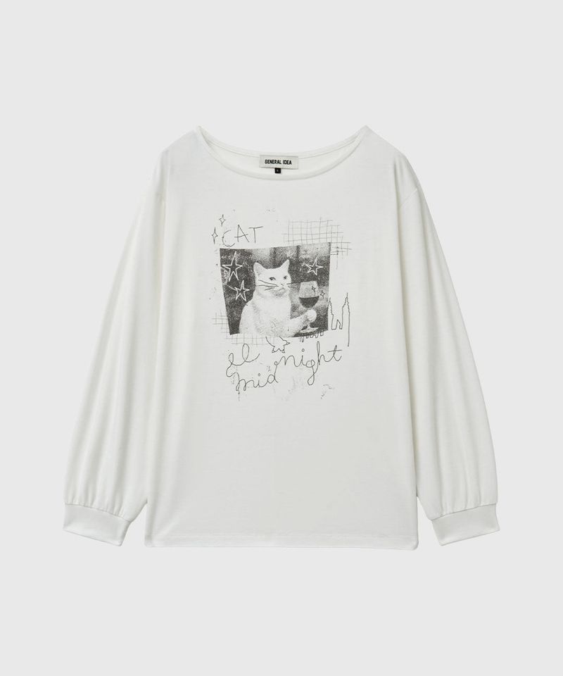 ボートネックルーズフィット グラフィックTシャツ