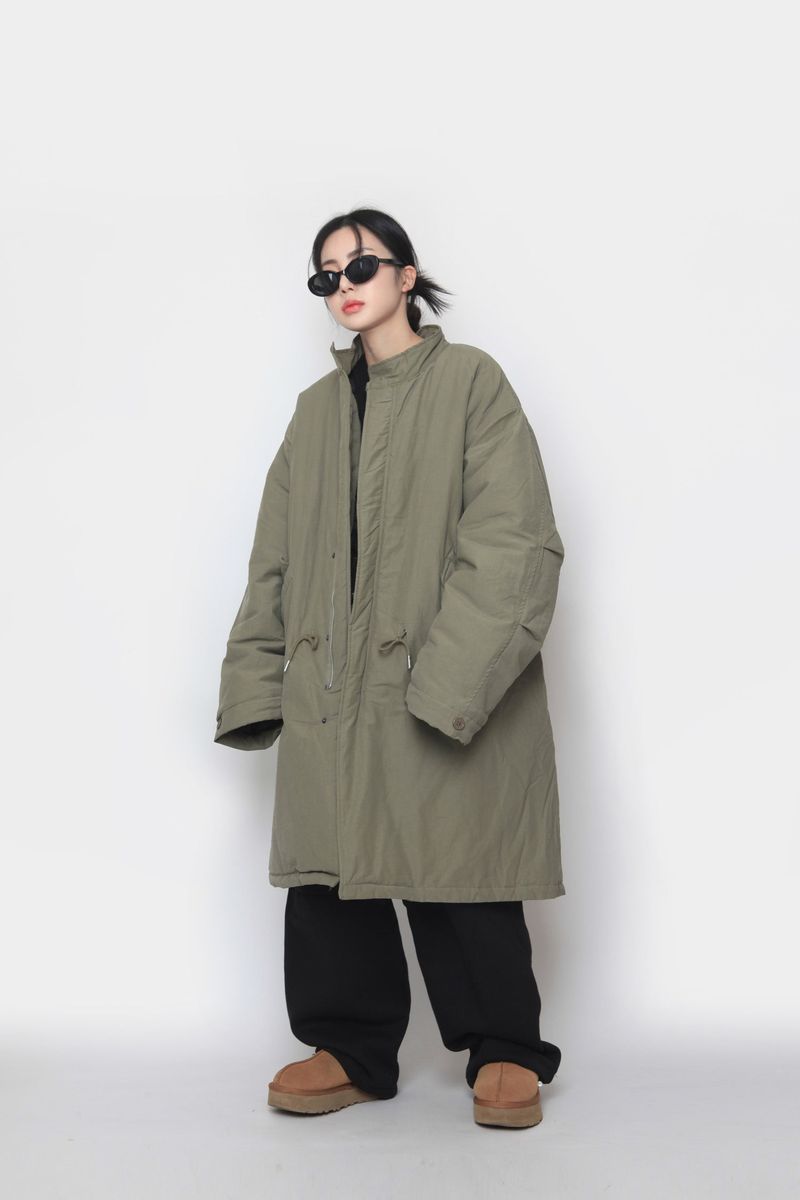 Long bomber padded jacket