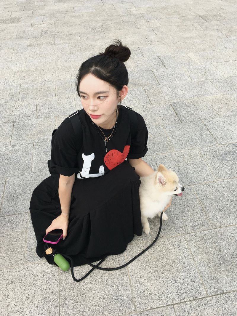 Shuming Unbal Shirring Banding Long Skirt (2c)  