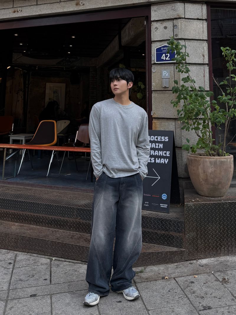 ツイスト カーブド デニム パンツ