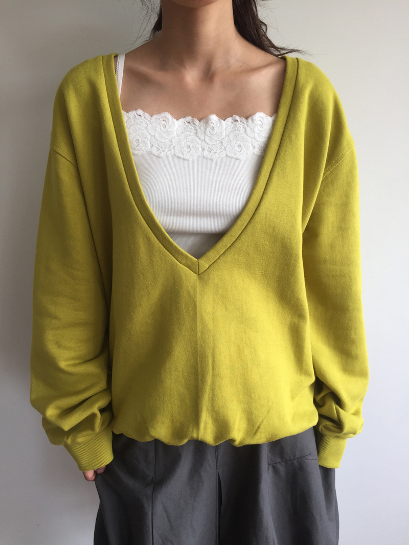 Lancol Deep V-Neck Sweatshirt (3color)