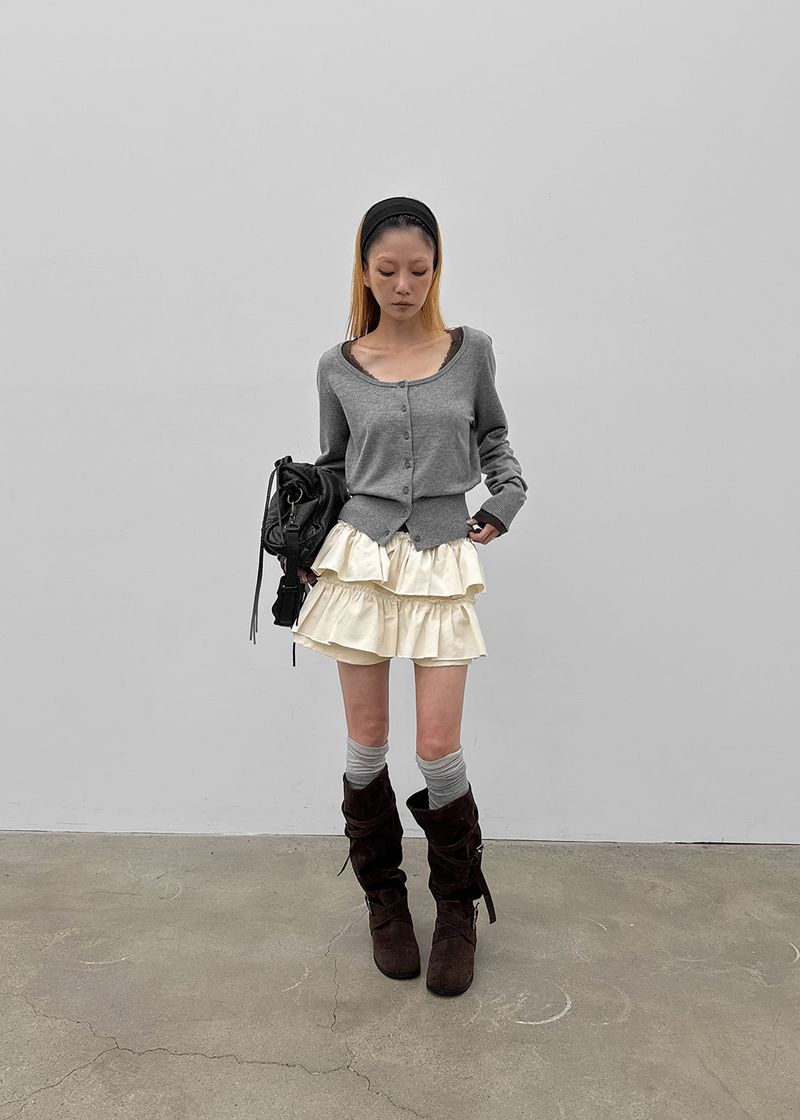 [MADE] Velvety U-neck Knit Cardigan