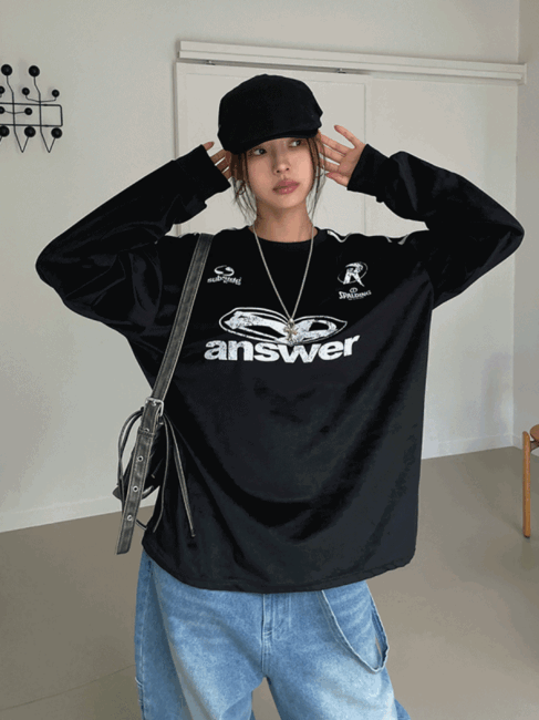 ULAN(ユレン)の「Aensseo Velvet Track Over Tee(Tops)」