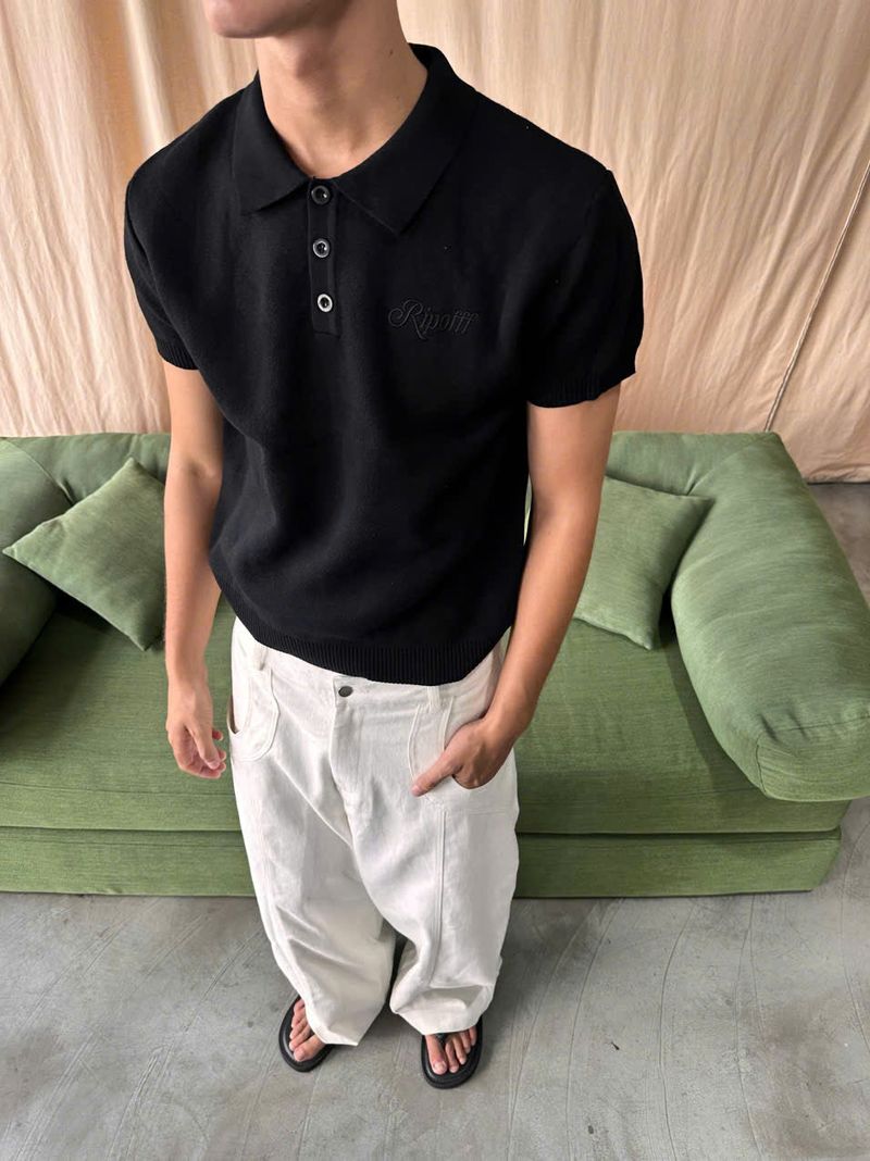 RIPOFFF Signature Logo Knit Polo