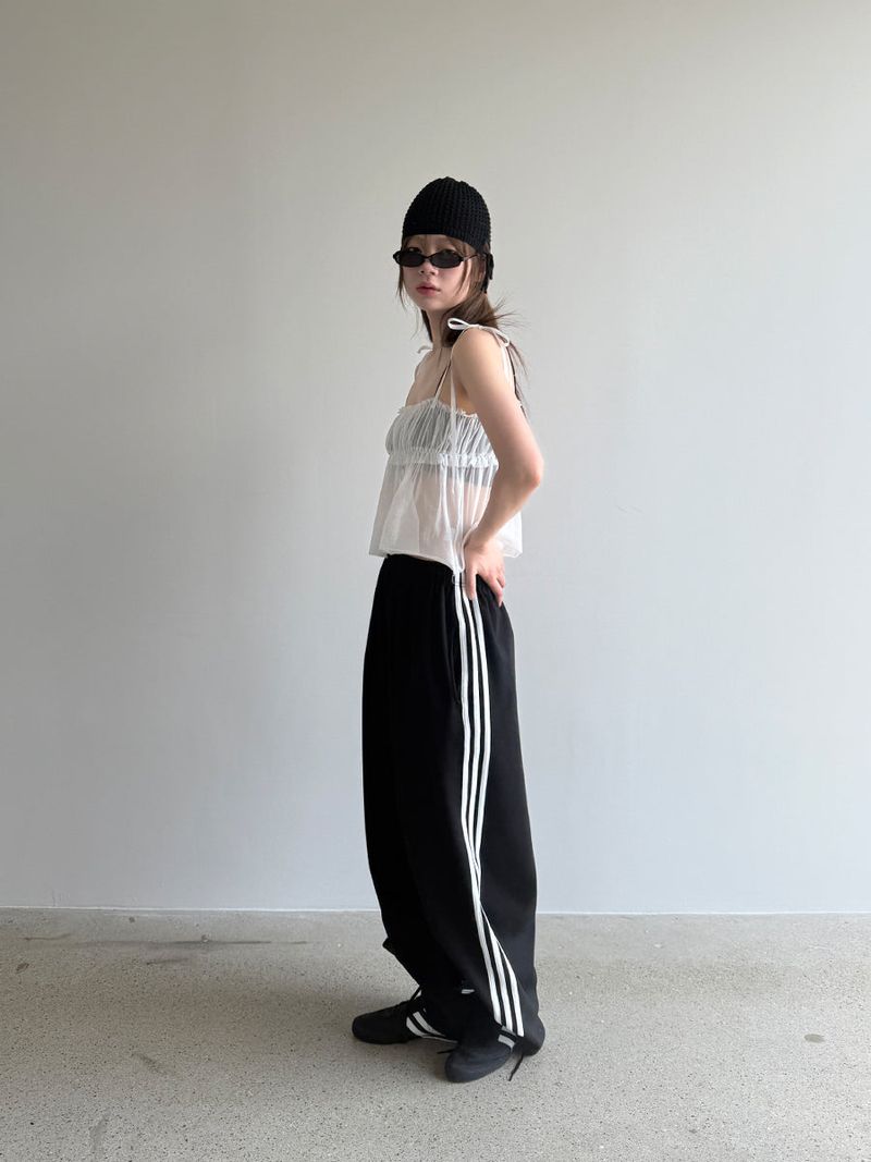 pintuck track pants