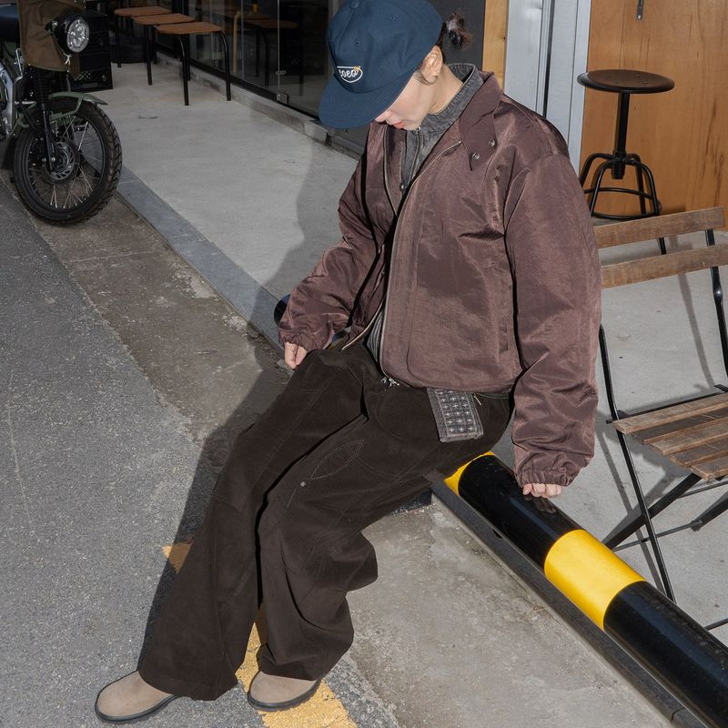 Corduroy carpenter pants / Dark brown