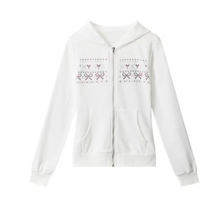 Cozy&Kitsch（コージーアンドキッチ）の「Nordic Heart Pattern Hoodie Zip-Up 233101299（Tops）」