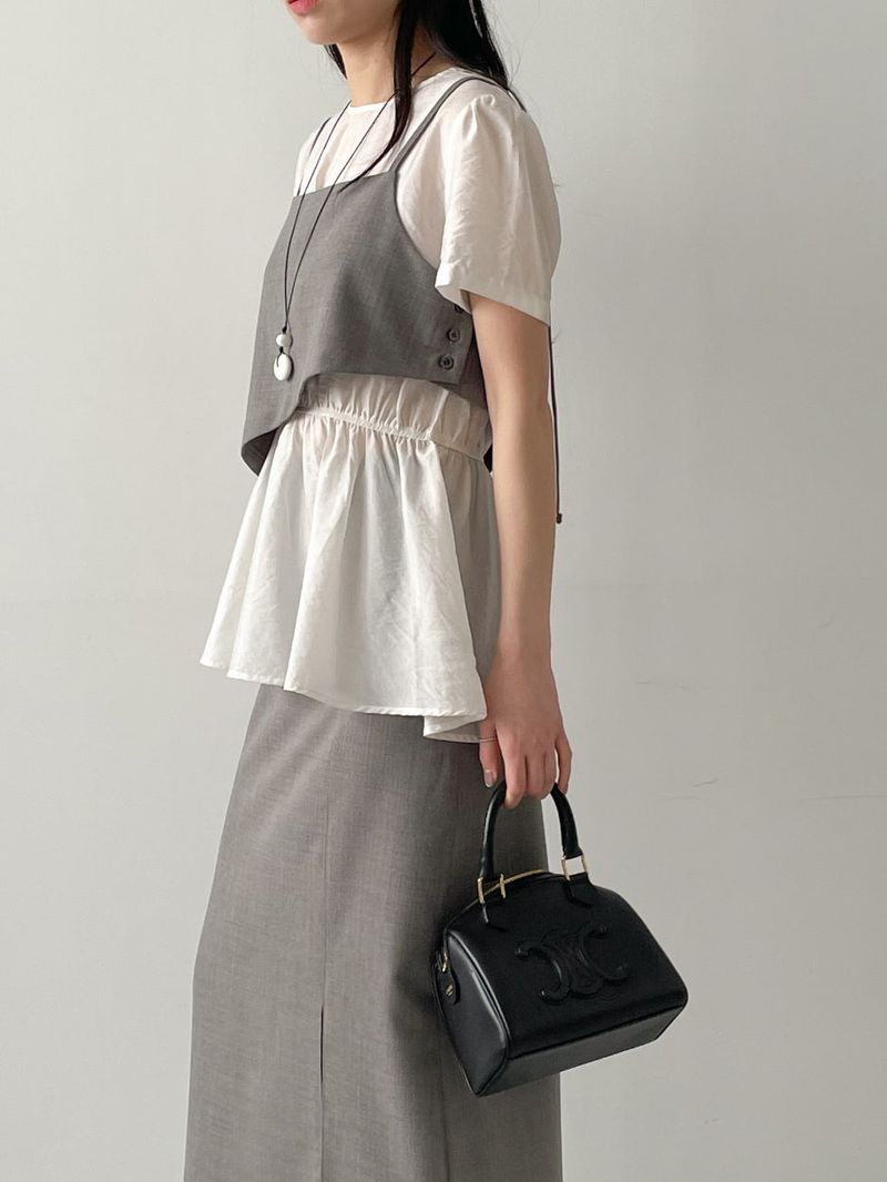 [SS] Bocashi Button Long Skirt