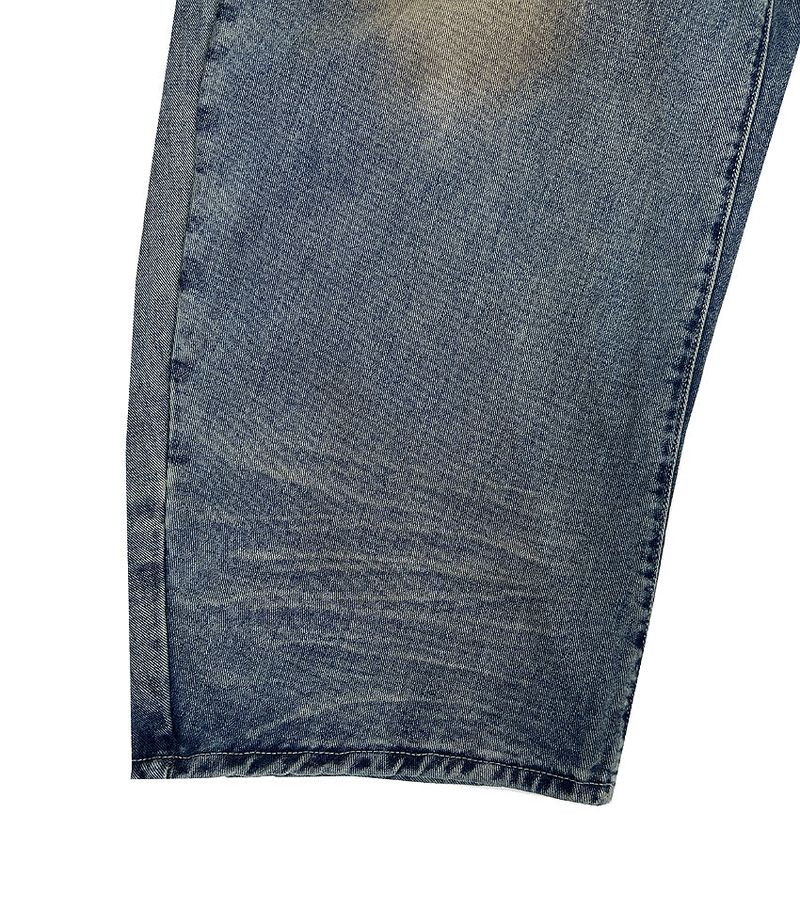 No.1249 back leather wide denim PT