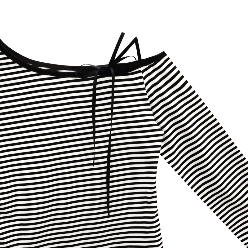 RIBBON ONE SHOULDER T-SHIRT