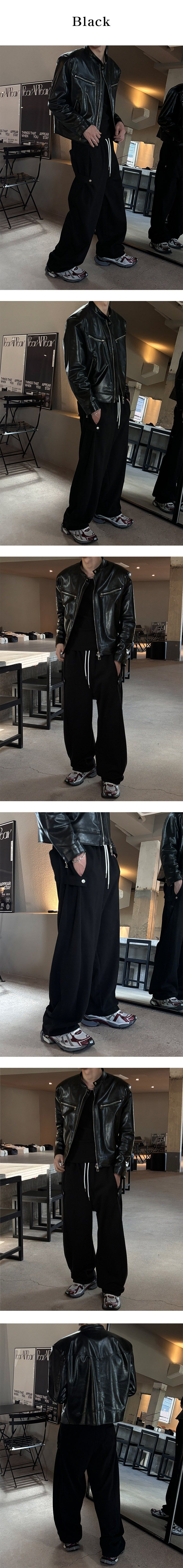 [Unisex] Side strap wide sweat pants(4color)