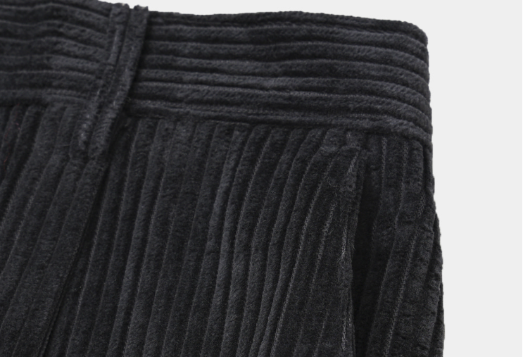 Defaced Late Back Banding Corduroy Wide Pants