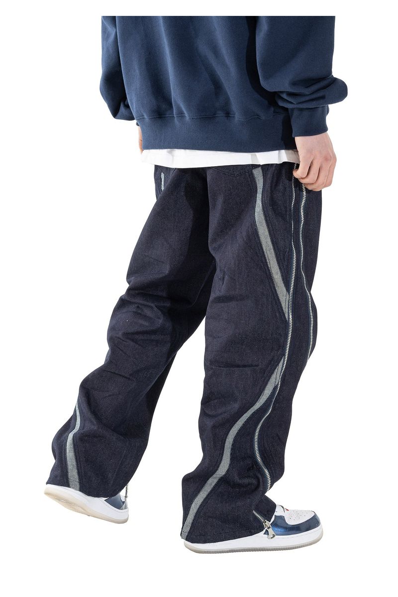 OBLIQUE MS ZIPPER DENIM