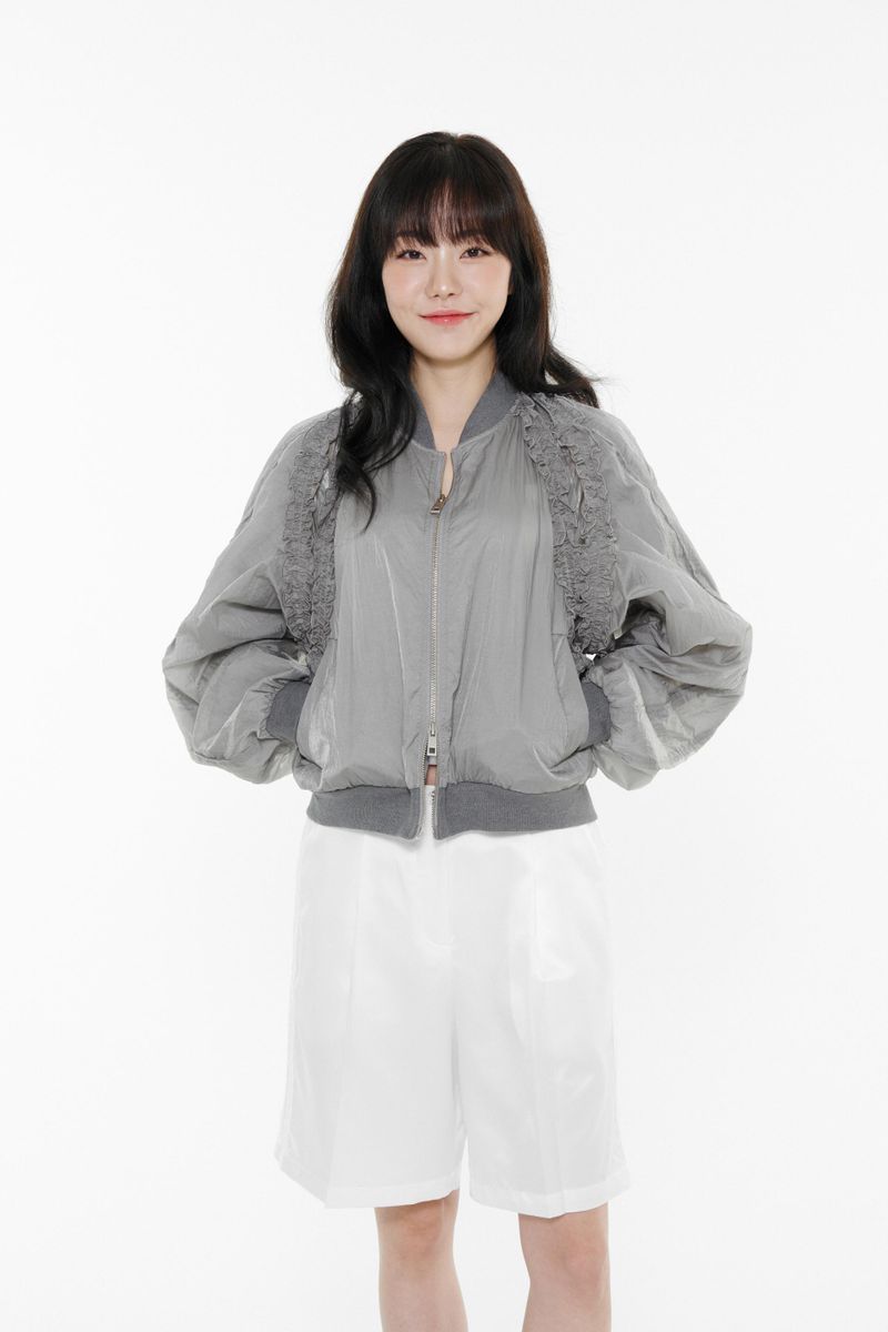 SHOULDER SHIRRING ZIP UP 2 COLOR(LEBSSJP5168)