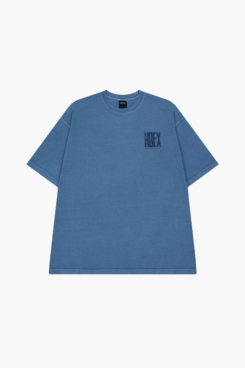 クラックプリントピグメントショートスリーブ Ash Blue