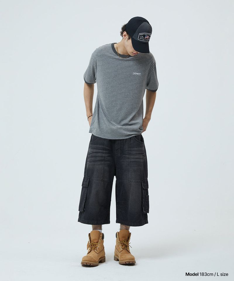 BASIC LOGO STRIPE RINGER TEE