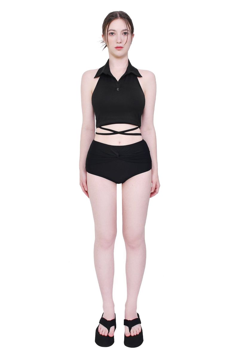twist bikini shorts (black)