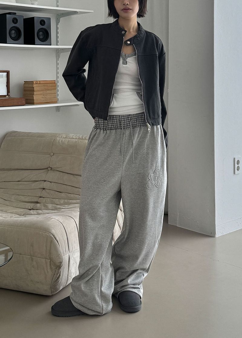 FLOWER CHECK BANDING PANTS