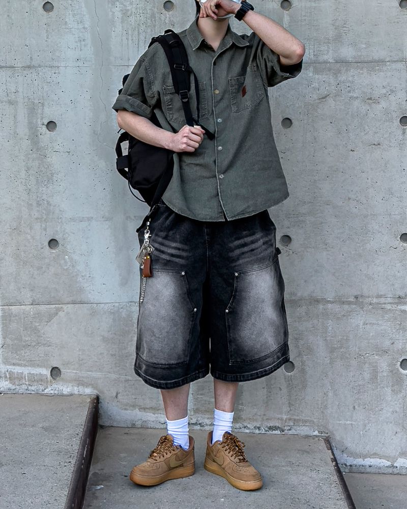 Patchwork Half Shirt Jacket
