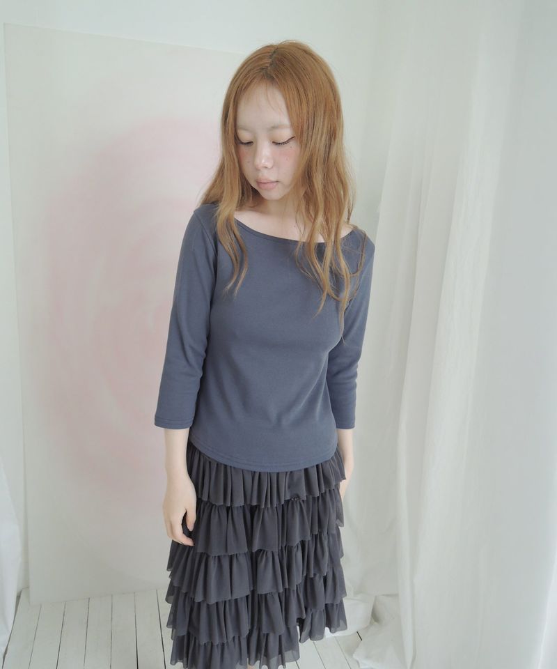 NUPHLO(ニューフロー)の「FOG BOATNECK 3/4 SLEEVE T-SHIRT(Tops)」