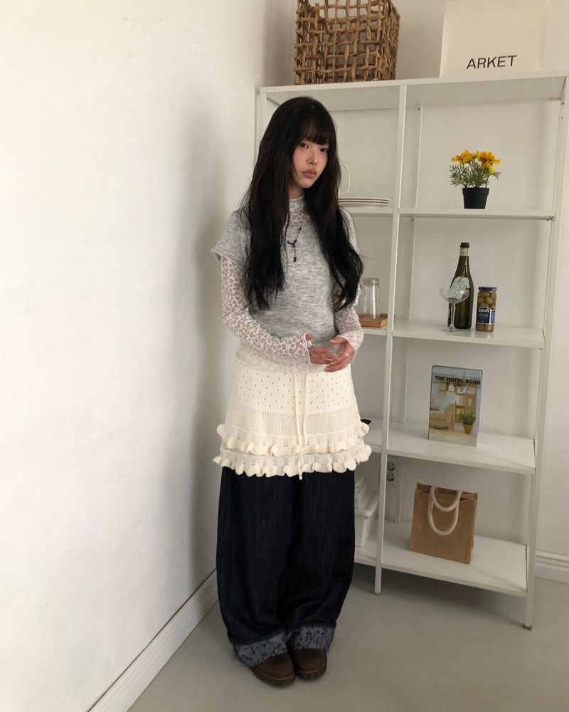 Hirun Knit Frill Mini Skirt