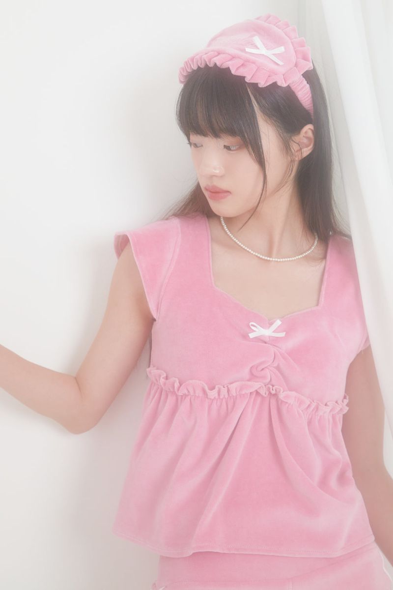 VELVET PAJAMA TOP (PINK)