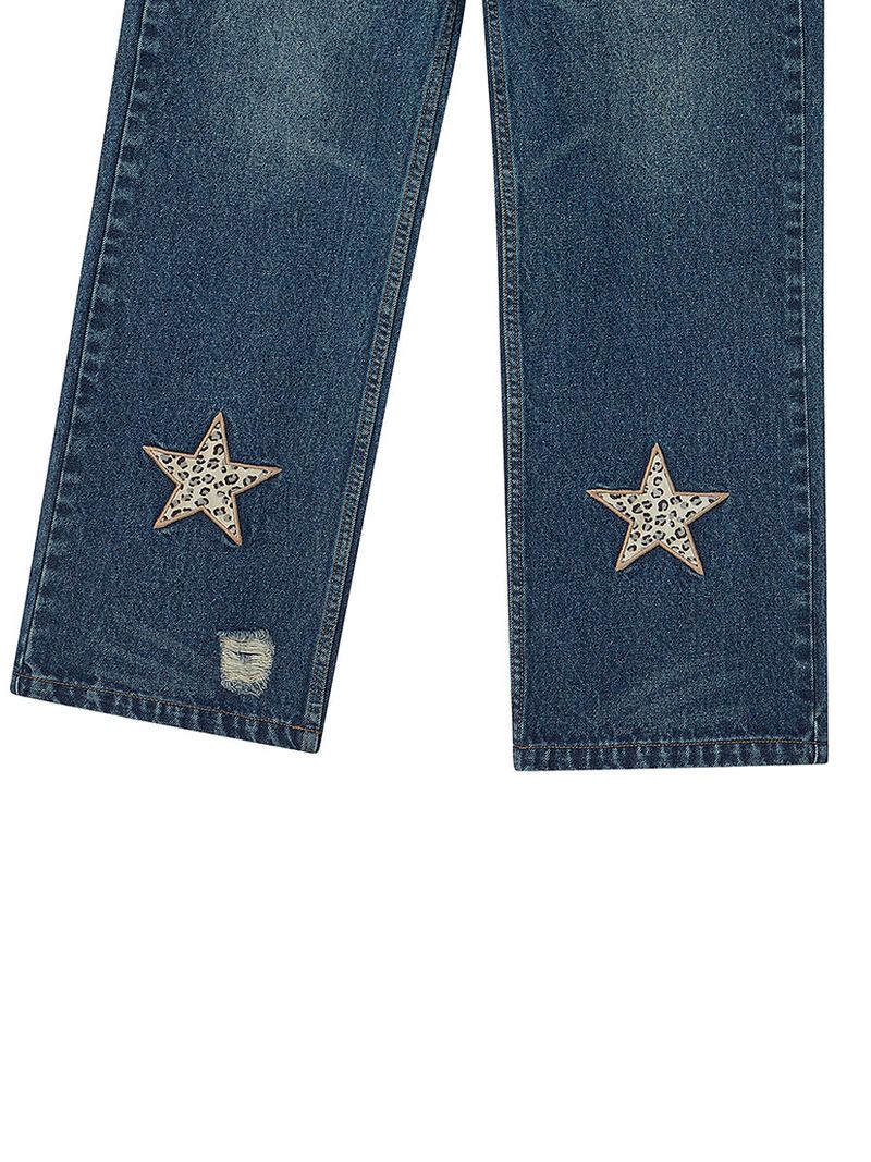 STAR APLIQUE DENIM PANTS INDIGO
