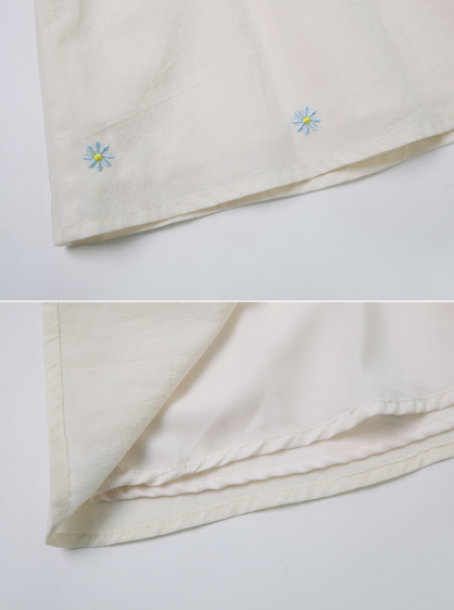 Flower Embroidery Flare Mini Skirt