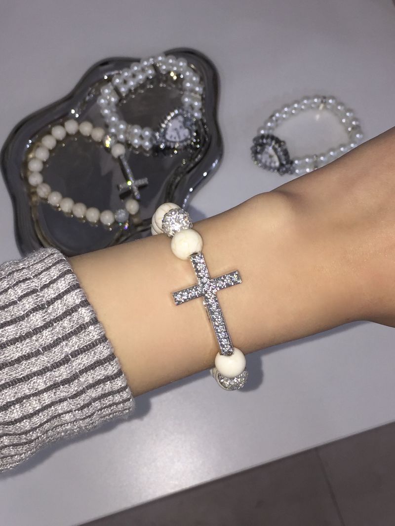 Crystal Cross Beads Bracelet