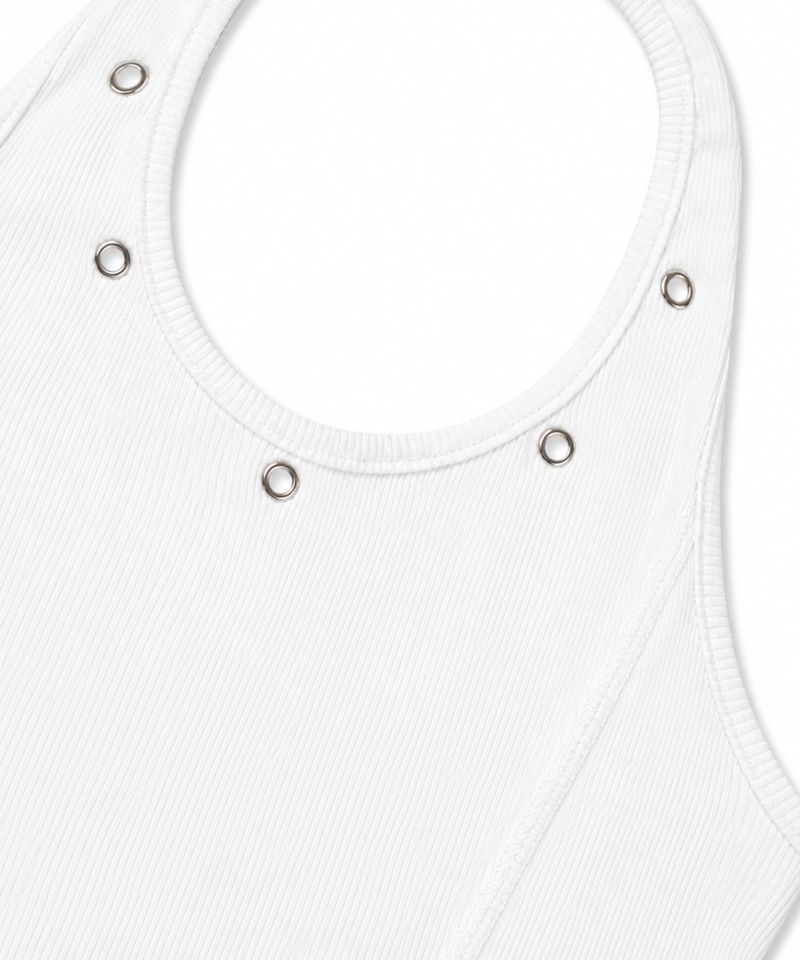 Eyelet Halterneck Sleeveless - White
