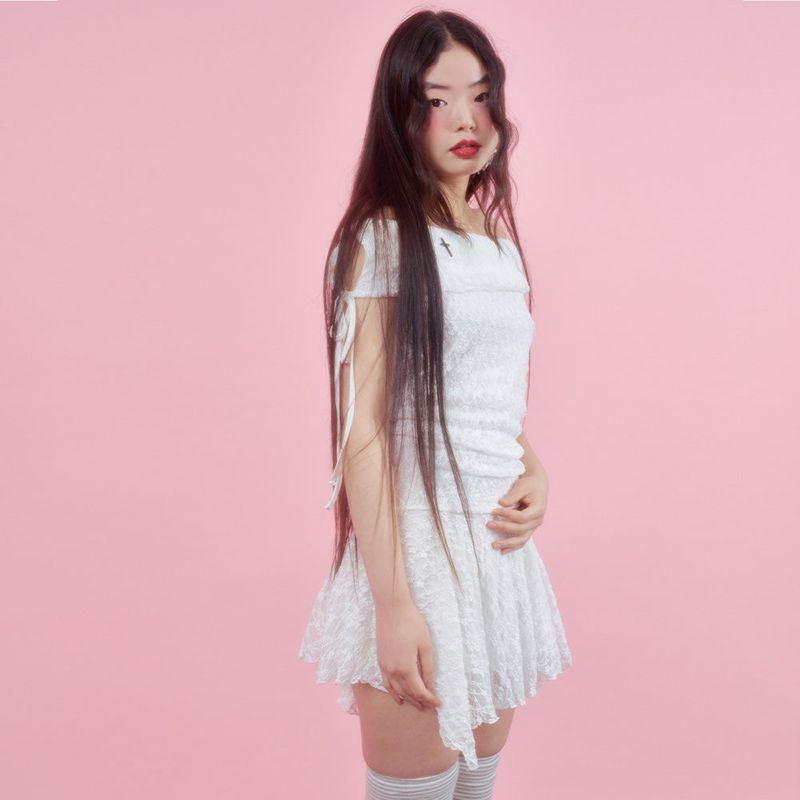 ANGELIC STRIPE DRESS [IVORY]