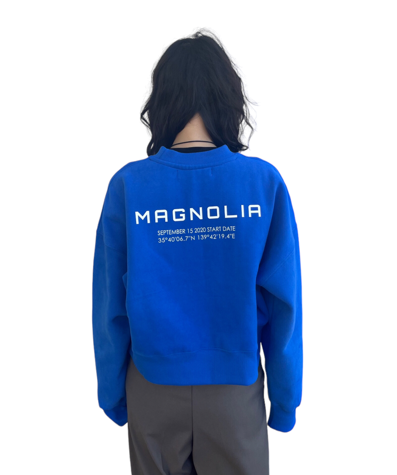 プリントクロップドスウェット/Print Cropped Sweat-BLUE